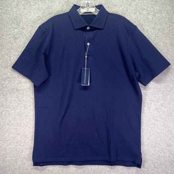 Holderness & Bourne Polo Shirt Mens Large Navy Blue Chapman Performance Golf - Picture 1 of 9
